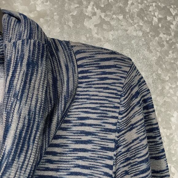 Notations Women's Blue & Gray Ikat Boho Cowl Neck Sweater - Size XL - Lagenlook - Picture 2 of 8